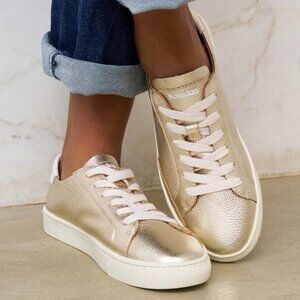 NEW SOLUDOS Leather The Ibiza Sneakers Platinum for women 254 3M4